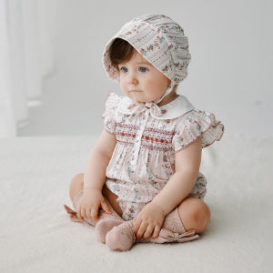 OAK FAMILY | Pure Cotton Summer Romper Suit For Newborn Babies Short Sleeve Baby Wrap All Cotton Taffeta One-Piece Clothes Baby Crawling Suit