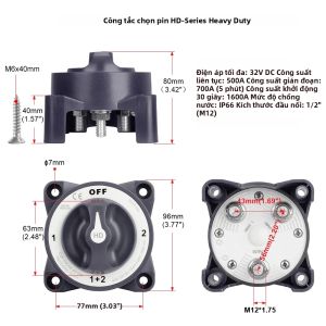 Công Tắc Nguồn 350A Bộ Cách Ly Pin Hàng Hải Ngắt Kết Nối AFD Phát Sáng Cho Xe Tải RV Camper 2 3 4 Vị Trí Chất Liệu Nhựa Đồng