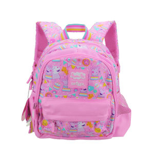 กระเป๋านักเรียนสำหรับเด็กของแท้จากออสเตรเลีย Tas Ransel Anak Perempuan หมูลายการ์ตูนสีชมพูน่ารักขนาด11นิ้วกระเป๋าเด็ก1-3ขวบ