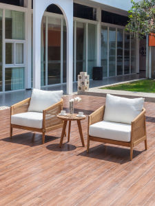 Bộ Ghế Ngoài Trời Đơn Giản Từ Gỗ Teak