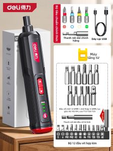 deli | Bộ Đụng Cụ Điện Đa Năng Dùng Tại Nhà Vít Điện Có Pin Lithium