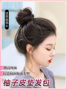 อุปกรณ์เสริมผมทรงหางม้า ขนแกะสีเทาอ่อน สไตล์วัยรุ่น ปิดผมแบบหัวกลม ที่รองผมแบบไม่มีด้าย สำหรับผู้หญิง