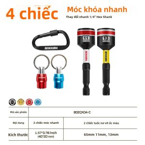 Bộ Móc Khóa Lỗ Tròn Geinxurn Với Đầu Vặn Ốc 256 Inch Đầu Lục Giác 1/4 Inch Khóa Nhanh Hộp Đựng Dụng Cụ Di Động