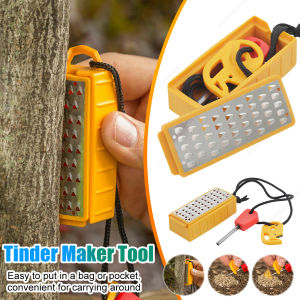 Tinder Maker with Fire Starter Tinder Making Tool Lightweight Stainless Steel Grater Outdoor Survival Tool for Camping