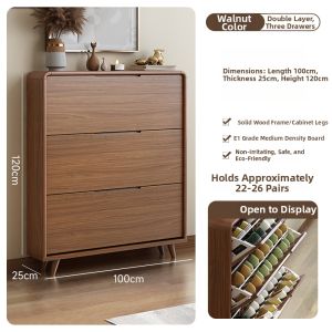 Vintage Style Slim Flip Shoe Rack