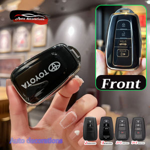 เคสกุญแจรีโมทรถยนต์ Toyota เคสกุญแจ Toyota  corolla altis/Corolla Cross/Camry/C-HR /Pruis /ปลอกกุญแจ Rav4 พวงกุญแจขอบเงิน toyota