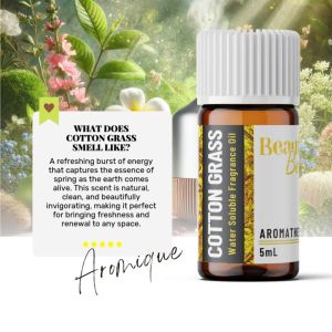 COTTON GRASS Lively Water-Based Aroma Oil for Home Diffuser & Humidifier - 5mL Freshness Aromatic