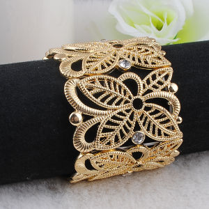 Brand Design Vintage Turkey Hollow Flower Gold Bracelet For Women Jewelry Size Adjustable Bohemian Cuff Bangles Gifts