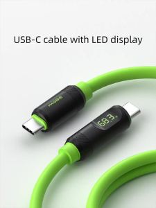 Hagibis | Hagibis USB C Fast Charger Cable With LED Display PD 240W 40Gbps Video Cord Compatible with Thunderbolt 4/3 For iPhone 17 Laptop