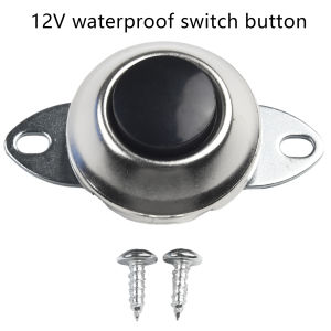 12V Switch Push Button Waterproof Metal Car Boat Track Horn Engine Start Starter 2 Holes 500v DC 100 MOhm Mi Universal
