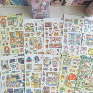 1/10PCS Korean Cute Cartoon Dog Sticker Kawaii West Highland Puppy Sticker Hand Account Planner Diary Notebook Scrapbook Sticker