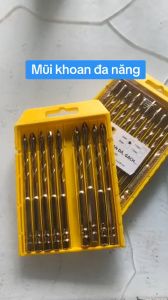 Mũi khoan đa năng 4 cạnh loại 1 phủ titan 6/8/10/12mm - Hộp 10 cái