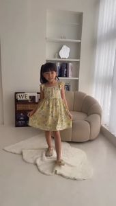 Lucuna Kiyomi Gaun Anak Perempuan Warna Hijau Usia 1-5 Tahun