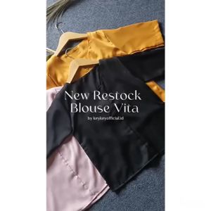 Key - 0652 VITA Top Size L Moscrepe Halus Good Quality / Atasan Wanita Blouse Simple Moscrepe Halus