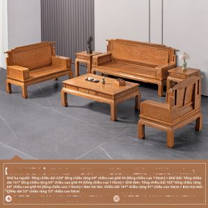 XIANMINGYUAN | Sofa Gỗ Cánh Gà Phong Cách Trung Quốc Cho Phòng Khách Căn Hộ Nhỏ Toàn Gỗ Thật