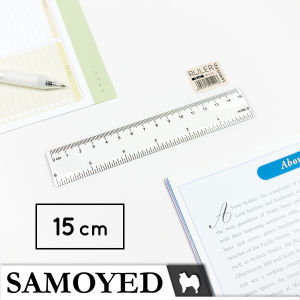 Penggaris / Mistar Plastik Transparan / Bening / Plastic Transparent / Clear Ruler 15 cm Samoyed RL-C15