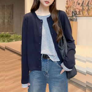 Shalldoer | Korean Style Early Autumn New Fake Two-Piece Knitted Sweater and Wide Leg Pants Set