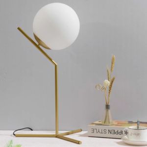 Modern LED Milk White Ball Desk Light Glass Ball Round Home Lighting Simple Creative Table Light