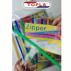 Zipper Pocket File Ziplock Topla A6: Aksesori Kantor & Penyimpanan