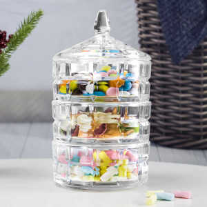 1 Set Toples Kaca Susun 3 Modern / Candy Jar / Toples Permen