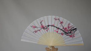 Quạt Xếp Cổ Trang Cầm Tay Họa Tiết Hoa Anh Đào