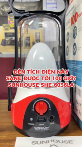 Đèn tích điện đa năng 360 LED Sunhouse SHE-6036LA - Độ phủ sáng cao Tay cầm tiện lợi - Hàng chính hãng