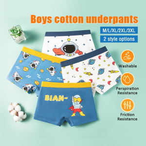 4 Pcs Boys Boxer Underwear 100% Cotton Kids Shorts Bottoms Clothes For Panty Boyleg Panty For Boyss 3-12years