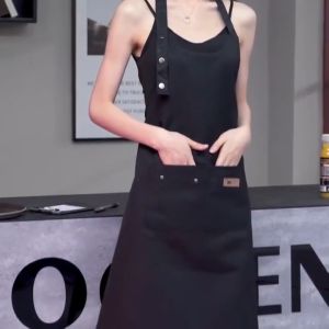 DAILYGO Fashion Apron Waterproof Apron for Cooking Adjustable Hang Neck Apron Coffee Shop Kitchen Apron