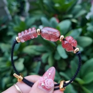 Vòng lu thống ngũ điếu cỏ 4 lá Thạch Anh Tóc Đỏ cho mệnh Hỏa và Thổ - Phong Thủy TUDO