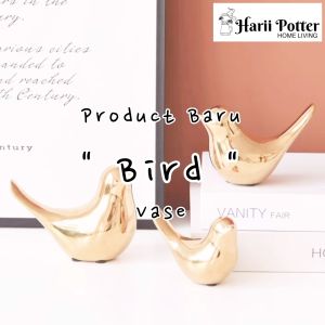 Bird Vase Ceramic Vase Golden Steel Vase Nordic Decoration Living Room Pasu Seramik Pasu Ceramic Gold Deco Hiasan Rumah