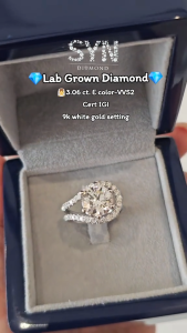NEW IN! Halo Rings split shank 3.06ct.E color VVS2 / lab grown diamond #272