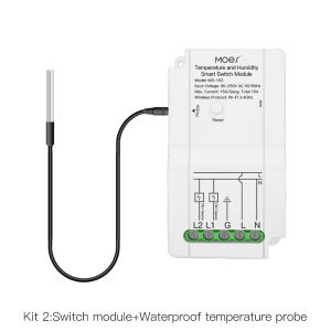 MOES | MOES WiFi Smart Temperature Humidity Switch Module Sensor Dual Relay Smart Life App Wireless Controller Work with Alexa Google