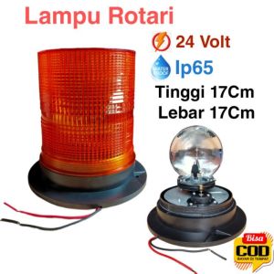 LAMPU ROTARI BLITZ WARNING 2 MODE NYALA KEDIP DAN PUTAR 12-24 VOLT