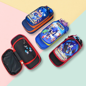 < 9902 > Pencil Case Kotak Pensel Sonic Collection / Design Sonic Kanak-Kanak Cartoon / Stationery
