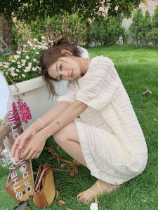 Elegant Loose Womens Dress Midi Skirt Fashionable Pleated Korean Style Polyester Fabric A-Line Silhouette Summer New Arrival