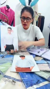 Áo sơ mi trắng tay ngắn chất liệu KT silk mềm mượt hút mồ hôi dáng công sở form rộng vạt bầu hiệu Amazing