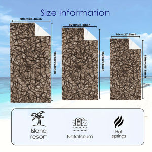 Brown Tangled Fiber Quick Drying Microfiber Beach Towel Lightweight for Swimming Camping Yoga - Bath Towel