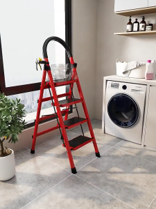 REAIM 200KG Heavy Duty Aluminum Foldable Step Ladder 3/4/5/6/7/8 Steps Anti-slip Portable Hagdanan for Home Indoor Outdoor Construction Use