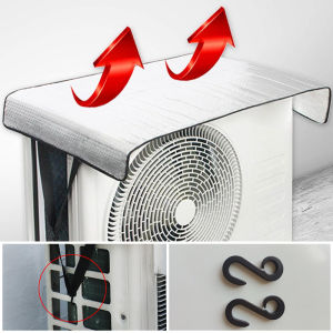 37inch Outdoor Air Conditioner Cover Waterproof Aluminum Foil Anti-UV Protecter Keep Air Conditioner Cleaning