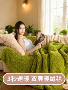 Extra Thick Double Layer Winter Blanket for Students Dormitory Special Use Warm Fluffy Polyester Fiber Coralline Velvet Blanket