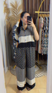 New One Set Crop Setelan Celana Kulot Wanita Hightwaist Rayon Premium Busui Friendy