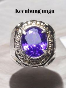 Cincin Batu akik kecubung ungu cutting dim 12 mm