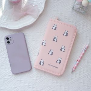 Adorable Animal Print Passport Holder Multi-Functional Card Bag Ticket Clip Portable Travel Document Air Ticket Storage Bag