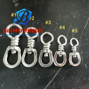 【Local Delivery】Stainless steel swivel double swivel universal ring fishing accessories connector