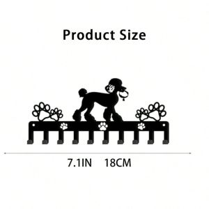 CIFbuy | CIFBUY Iron Wall Art Poodle Dog Paw Key Holder 10 Hooks Modern Entryway Storage Organizer Rack Decor