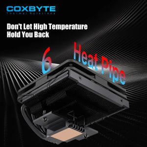COXBYTE CPU Cooler ITX 4Pin PWM RGB 6 Heat Pipes CPU Air Cooler For AMD AM4/5 Intel LGA1700 1150 1155 1200 Processor Cooling Fan