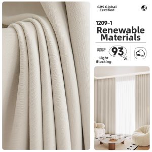 Soundproof Light Blocking Thermal Insulation Cotton Linen Curtains