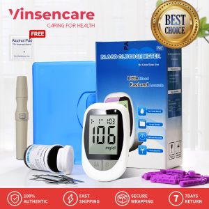 Vinsencare 1 Set Glucometer Set Blood Sugar Monitoring Kit Blood Glucose Monitor with 50 Strips and 50 Lancets