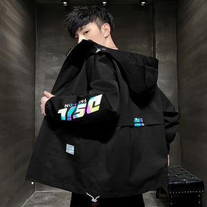 ROMON | Lormen Mens Short Jacket Casual Outdoor Fashionable Windproof Spring Autumn New Style Sportswear Zipper Closure Polyester Fiber