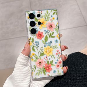 Colorful Large Flower Vine Print Phone Case For Samsung Galaxy A73 A72 A71 A56 A55 A54 A53 A52 A51 A50 Clear Soft TPU Back Cover